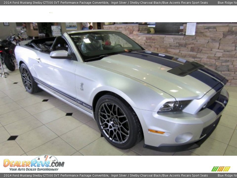 Front 3/4 View of 2014 Ford Mustang Shelby GT500 SVT Performance Package Convertible Photo #2