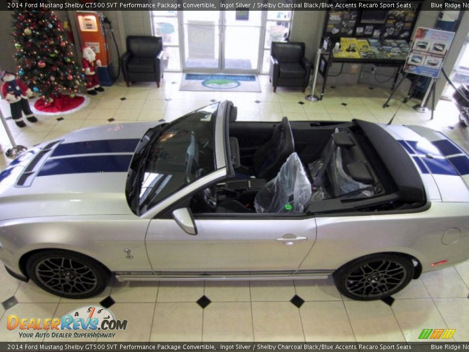 2014 Ford Mustang Shelby GT500 SVT Performance Package Convertible Ingot Silver / Shelby Charcoal Black/Blue Accents Recaro Sport Seats Photo #7