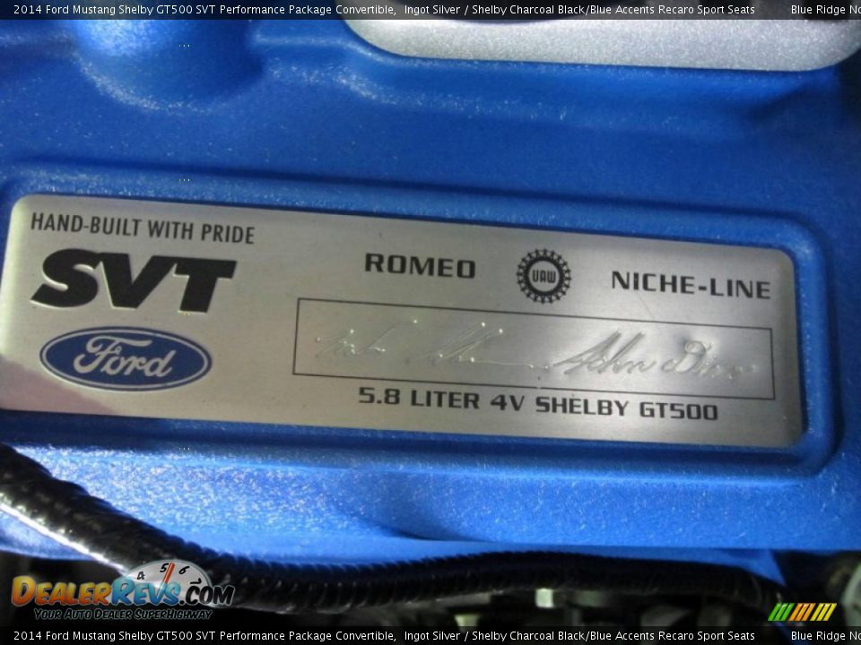 2014 Ford Mustang Shelby GT500 SVT Performance Package Convertible 5.8 Liter SVT Supercharged DOHC 32-Valve Ti-VCT V8 Engine Photo #16