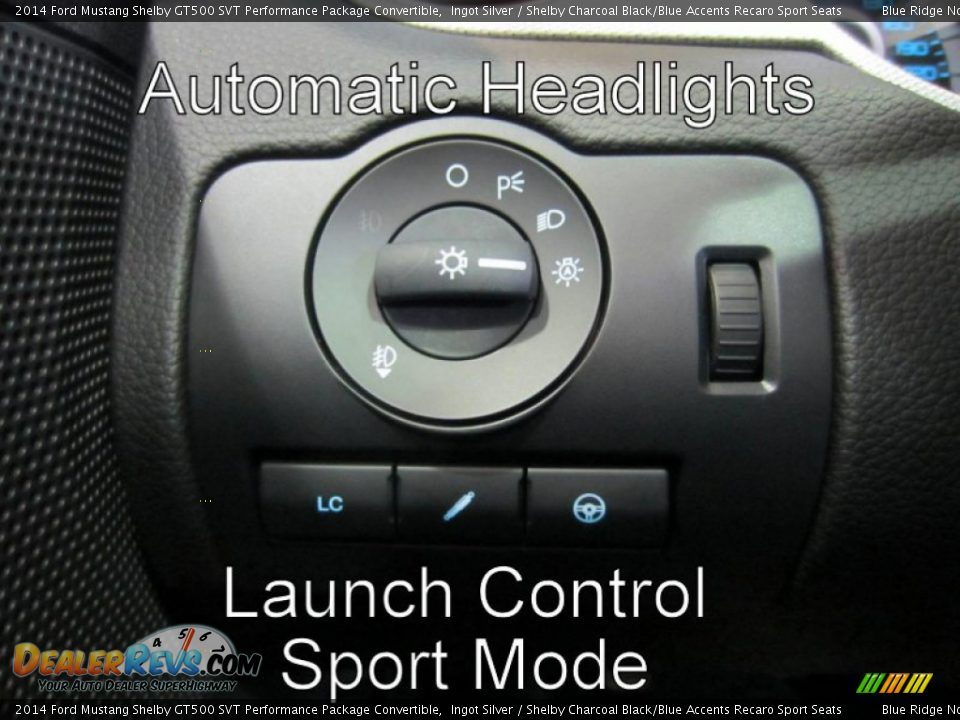 2014 Ford Mustang Shelby GT500 SVT Performance Package Convertible Ingot Silver / Shelby Charcoal Black/Blue Accents Recaro Sport Seats Photo #28