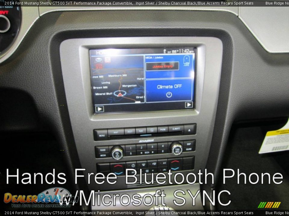 2014 Ford Mustang Shelby GT500 SVT Performance Package Convertible Ingot Silver / Shelby Charcoal Black/Blue Accents Recaro Sport Seats Photo #29