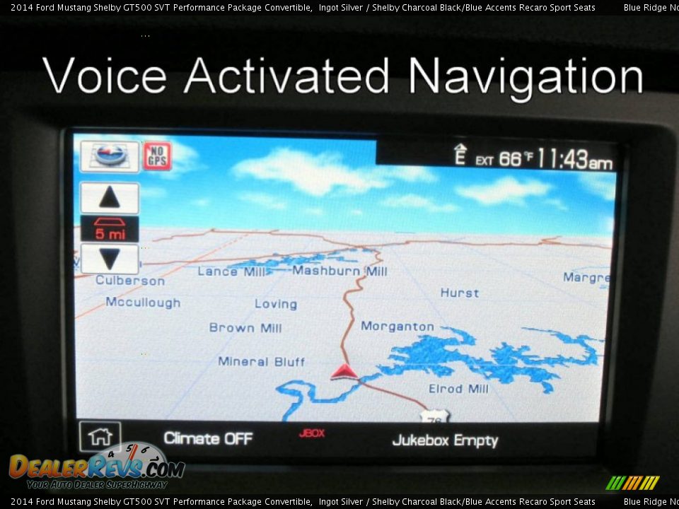 2014 Ford Mustang Shelby GT500 SVT Performance Package Convertible Ingot Silver / Shelby Charcoal Black/Blue Accents Recaro Sport Seats Photo #31