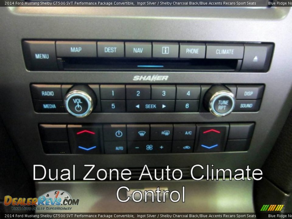 2014 Ford Mustang Shelby GT500 SVT Performance Package Convertible Ingot Silver / Shelby Charcoal Black/Blue Accents Recaro Sport Seats Photo #32