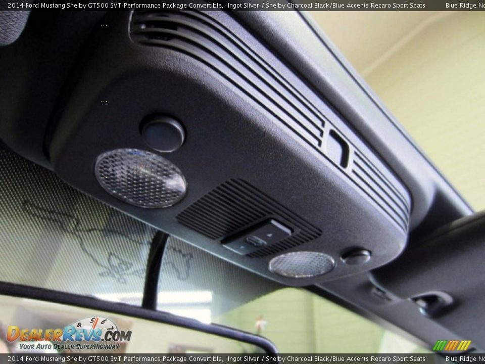 2014 Ford Mustang Shelby GT500 SVT Performance Package Convertible Ingot Silver / Shelby Charcoal Black/Blue Accents Recaro Sport Seats Photo #33