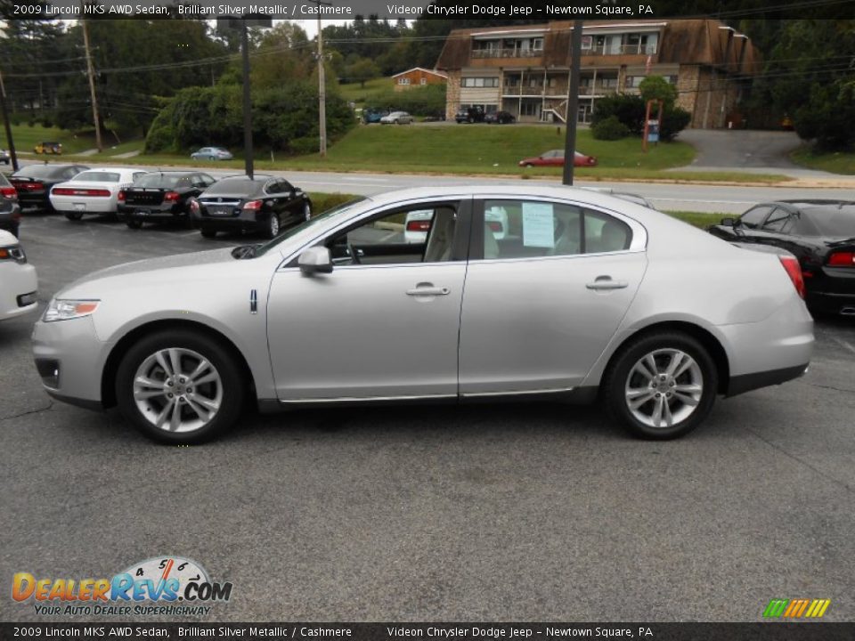 2009 Lincoln MKS AWD Sedan Brilliant Silver Metallic / Cashmere Photo #4