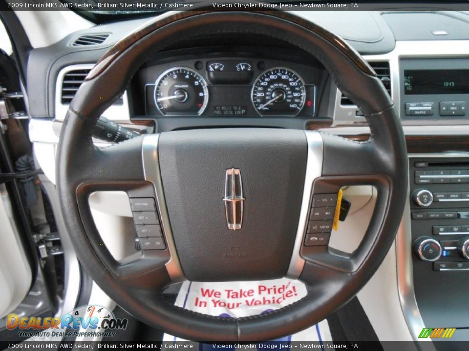 2009 Lincoln MKS AWD Sedan Brilliant Silver Metallic / Cashmere Photo #24