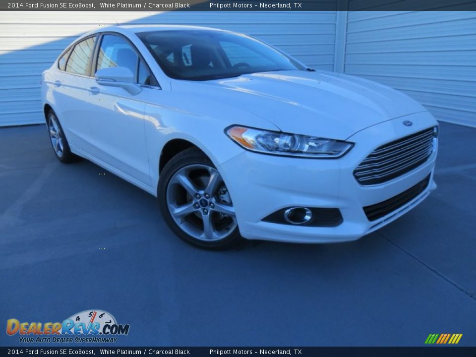 2014 Ford Fusion SE EcoBoost White Platinum / Charcoal Black Photo #1