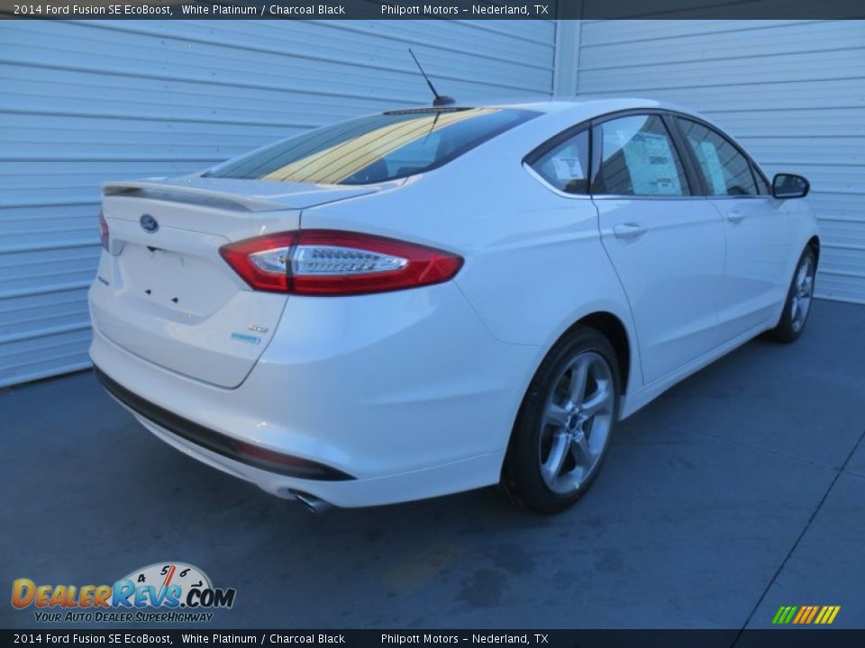 2014 Ford Fusion SE EcoBoost White Platinum / Charcoal Black Photo #4