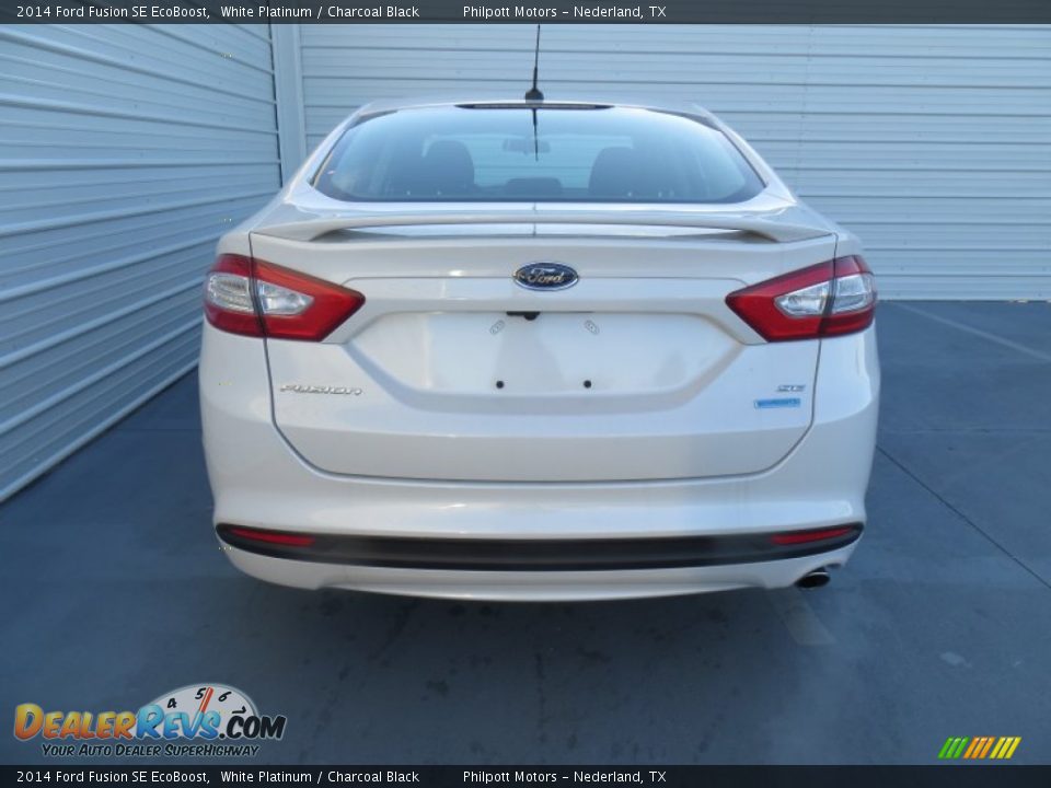 2014 Ford Fusion SE EcoBoost White Platinum / Charcoal Black Photo #5