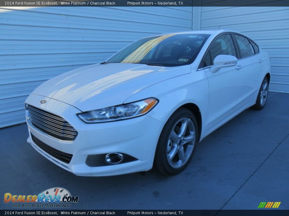 2014 Ford Fusion SE EcoBoost White Platinum / Charcoal Black Photo #7