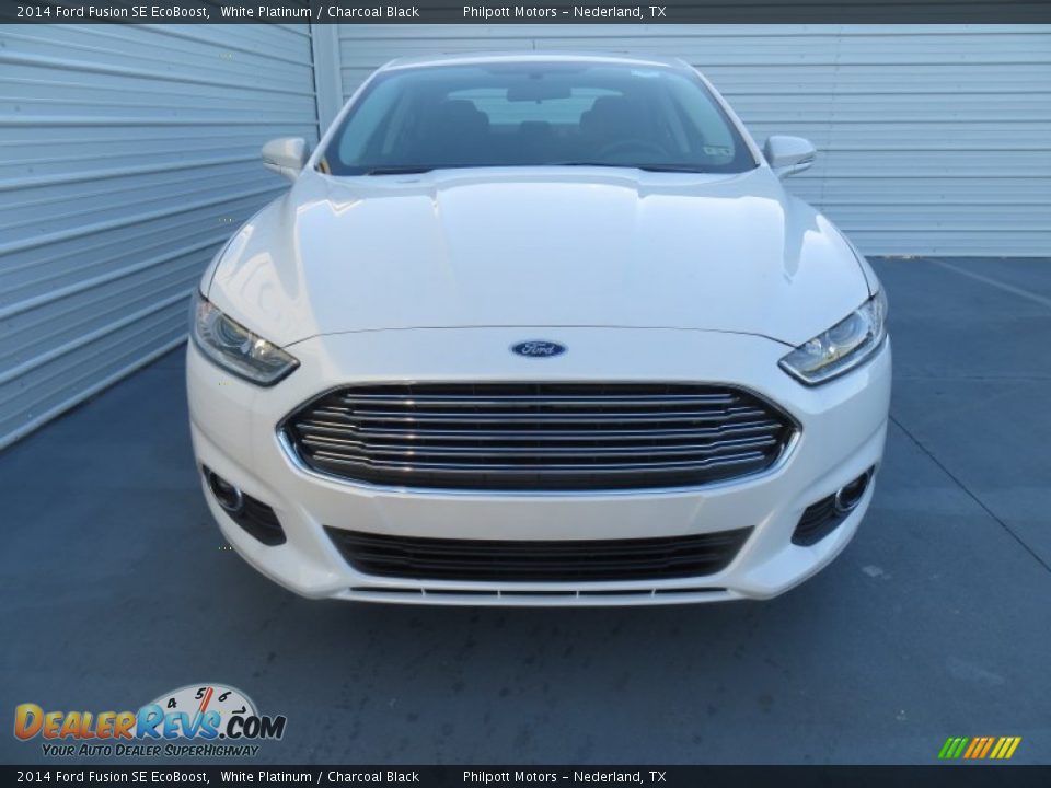 2014 Ford Fusion SE EcoBoost White Platinum / Charcoal Black Photo #8