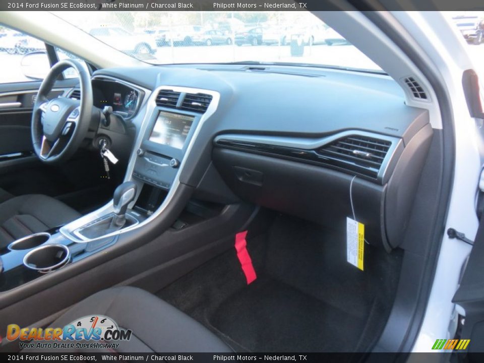 2014 Ford Fusion SE EcoBoost White Platinum / Charcoal Black Photo #19