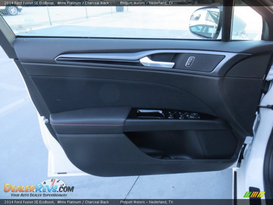 2014 Ford Fusion SE EcoBoost White Platinum / Charcoal Black Photo #24