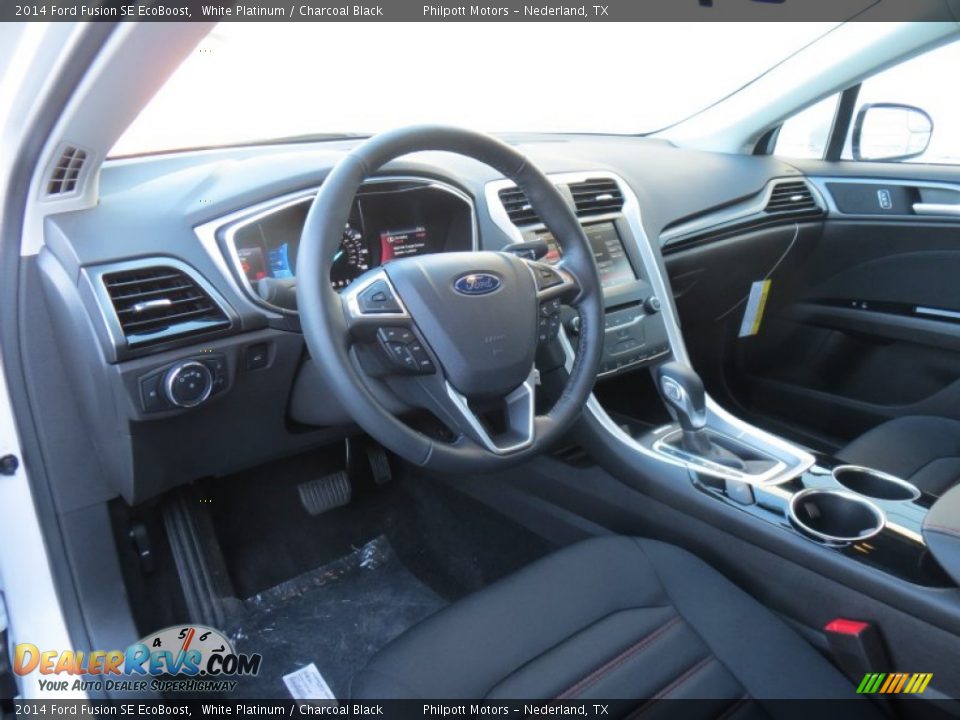 2014 Ford Fusion SE EcoBoost White Platinum / Charcoal Black Photo #25