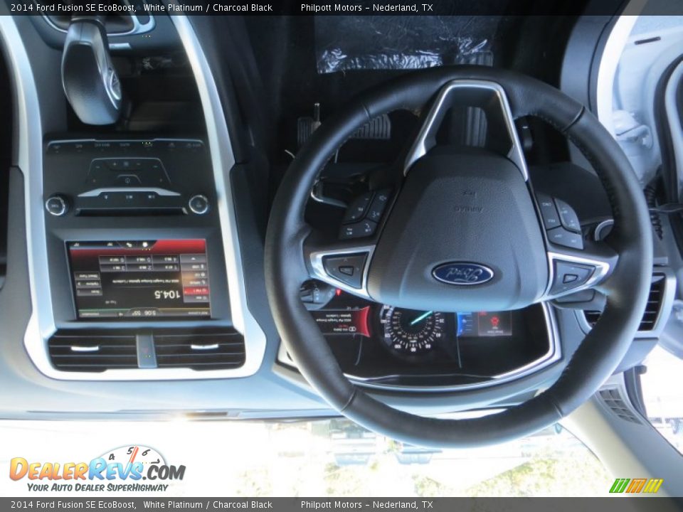 2014 Ford Fusion SE EcoBoost White Platinum / Charcoal Black Photo #28