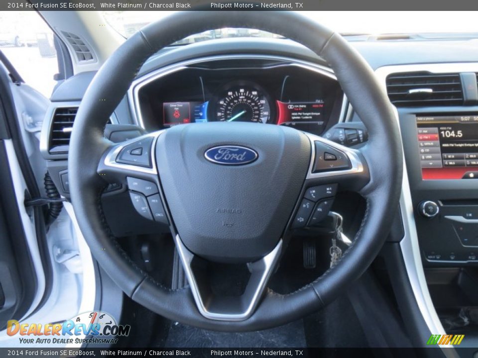 2014 Ford Fusion SE EcoBoost White Platinum / Charcoal Black Photo #31