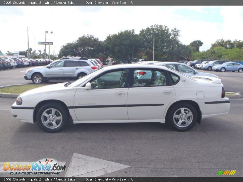 2003 Chevrolet Impala LS White / Neutral Beige Photo #3
