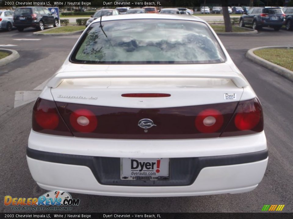 2003 Chevrolet Impala LS White / Neutral Beige Photo #4