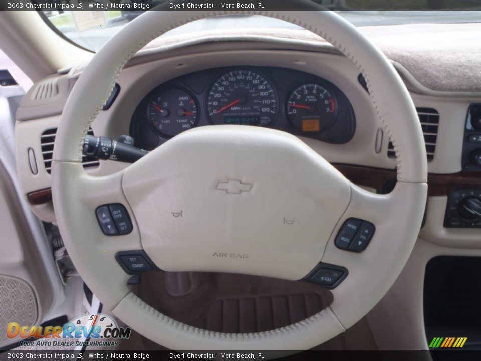 2003 Chevrolet Impala LS White / Neutral Beige Photo #14