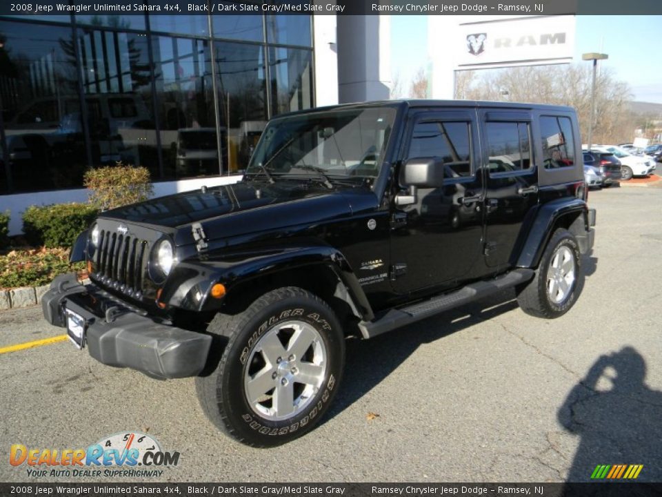 2008 Jeep Wrangler Unlimited Sahara 4x4 Black / Dark Slate Gray/Med Slate Gray Photo #1