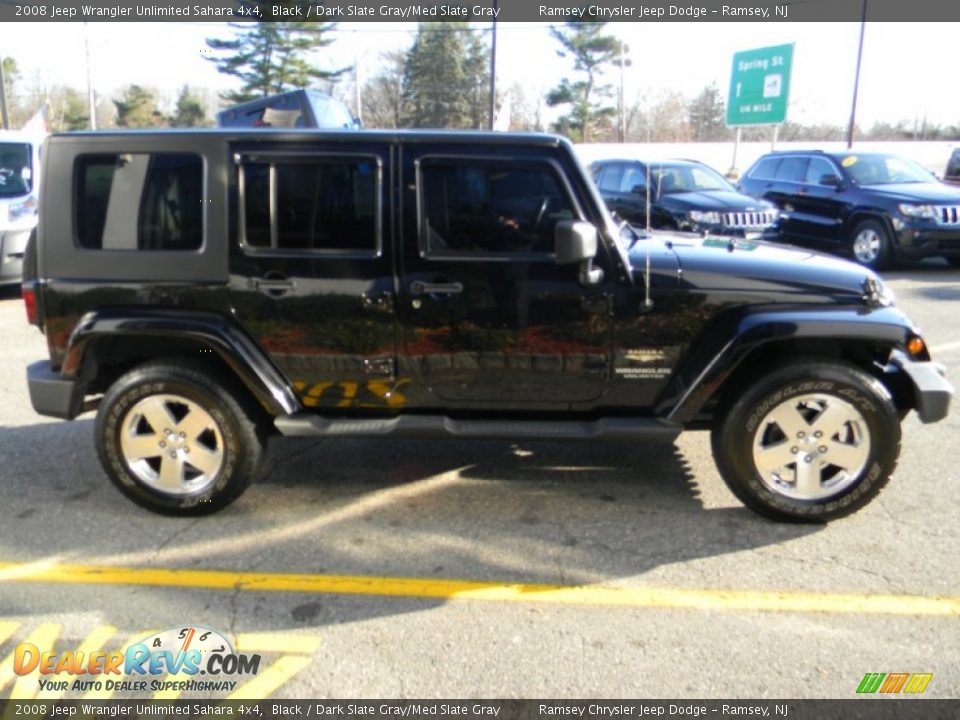 2008 Jeep Wrangler Unlimited Sahara 4x4 Black / Dark Slate Gray/Med Slate Gray Photo #5