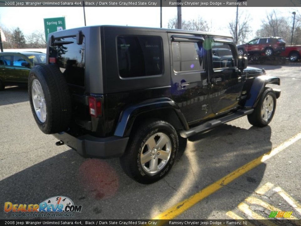 2008 Jeep Wrangler Unlimited Sahara 4x4 Black / Dark Slate Gray/Med Slate Gray Photo #6
