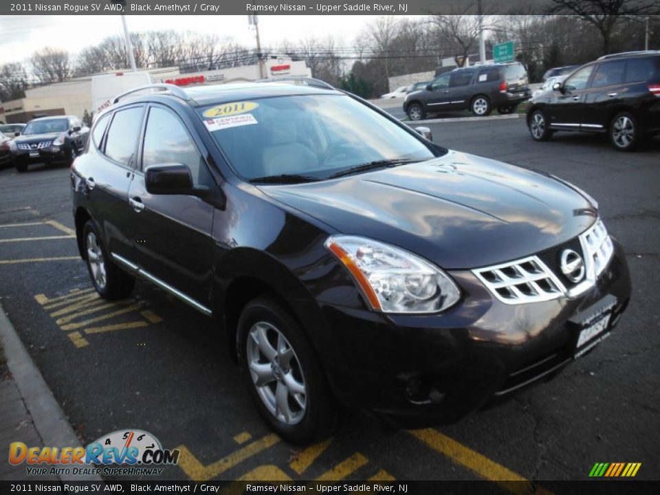 2011 Nissan Rogue SV AWD Black Amethyst / Gray Photo #7