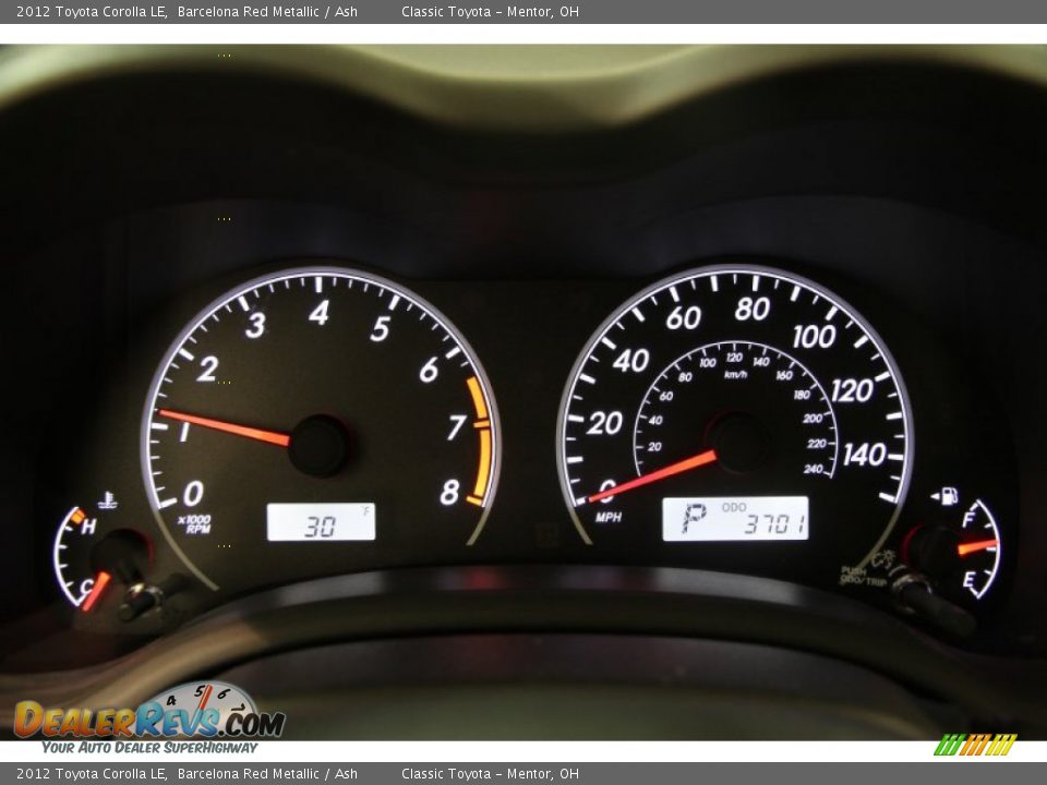 2012 Toyota Corolla LE Barcelona Red Metallic / Ash Photo #7