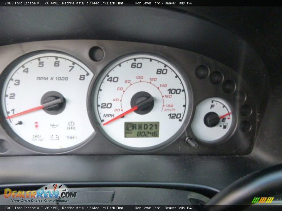 2003 Ford Escape XLT V6 4WD Redfire Metallic / Medium Dark Flint Photo #19