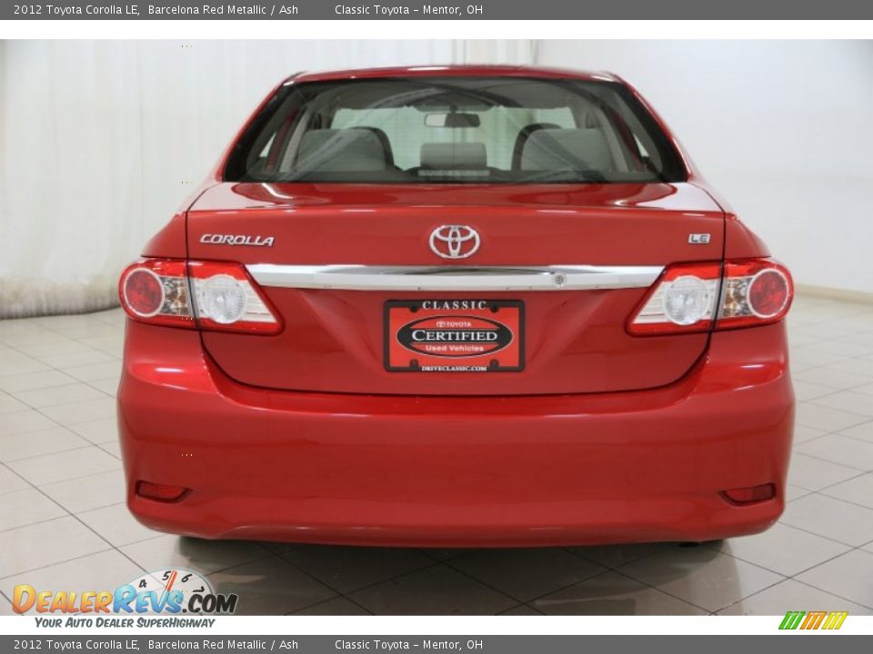 2012 Toyota Corolla LE Barcelona Red Metallic / Ash Photo #13