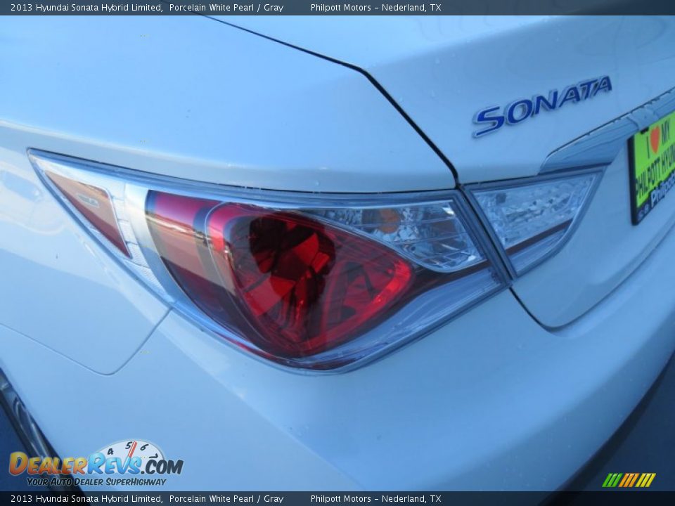 2013 Hyundai Sonata Hybrid Limited Porcelain White Pearl / Gray Photo #13