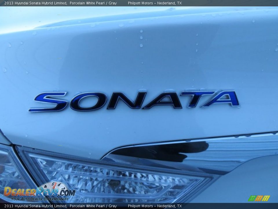 2013 Hyundai Sonata Hybrid Limited Porcelain White Pearl / Gray Photo #14