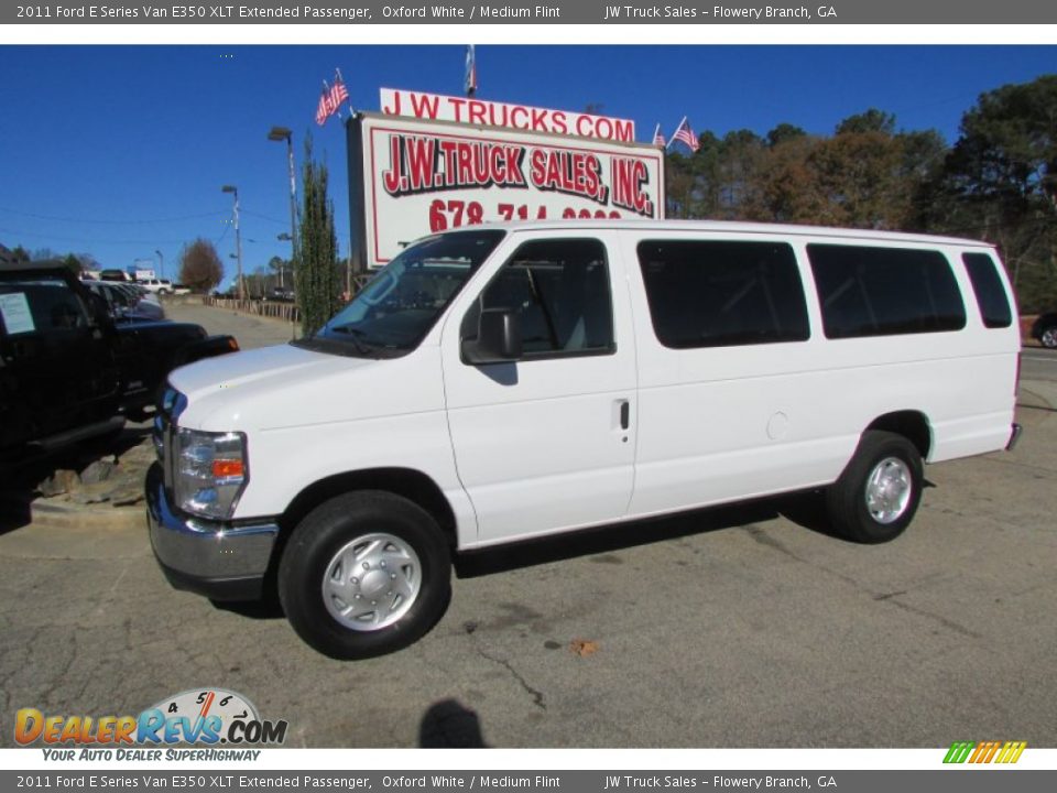 2011 Ford E Series Van E350 XLT Extended Passenger Oxford White / Medium Flint Photo #3
