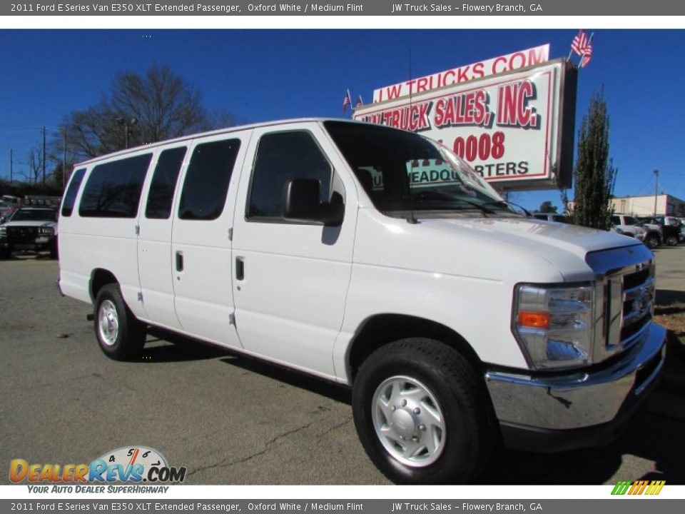2011 Ford E Series Van E350 XLT Extended Passenger Oxford White / Medium Flint Photo #11