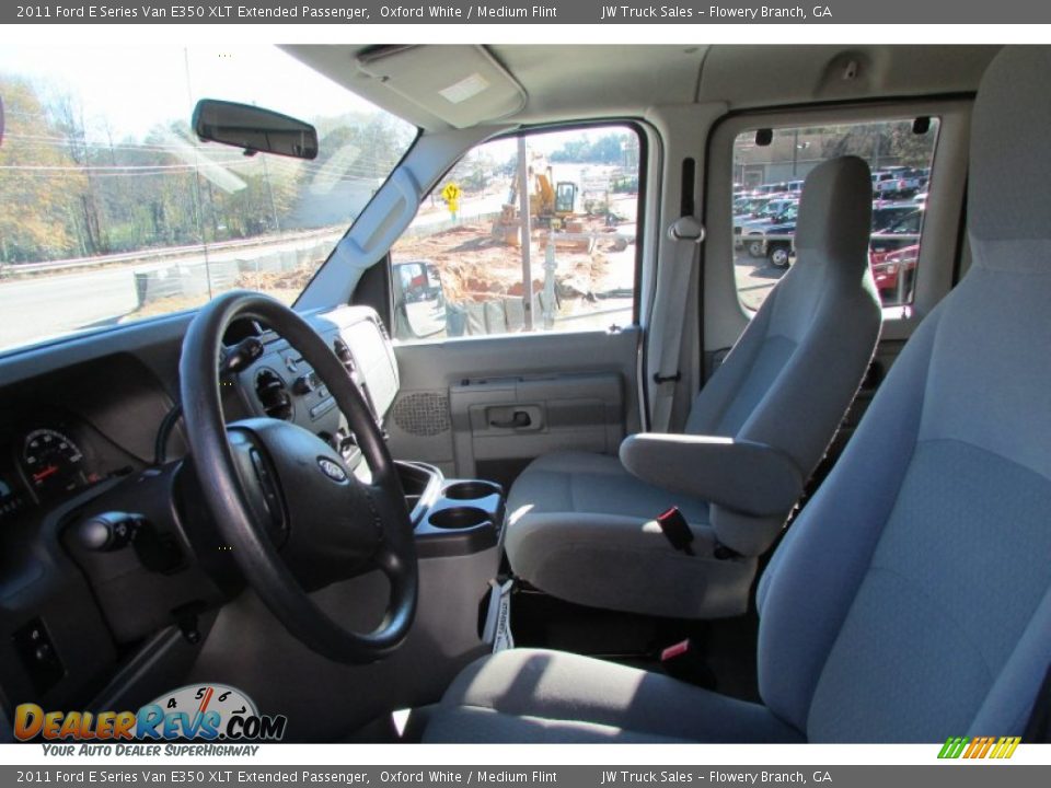 2011 Ford E Series Van E350 XLT Extended Passenger Oxford White / Medium Flint Photo #19