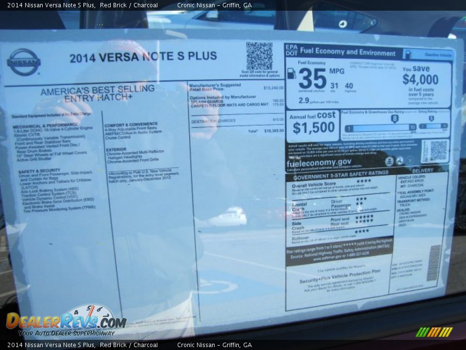 2014 Nissan Versa Note S Plus Red Brick / Charcoal Photo #10