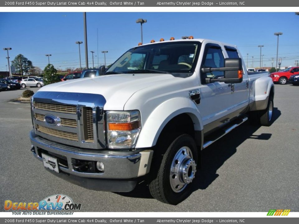2008 Ford F450 Super Duty Lariat Crew Cab 4x4 Dually Oxford White / Tan Photo #1
