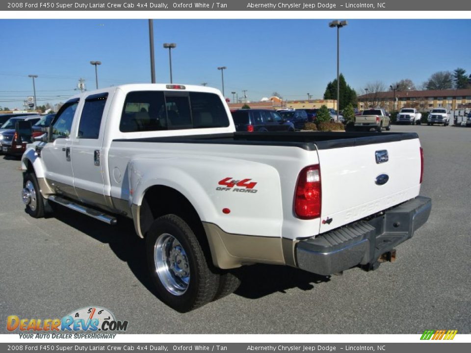 2008 Ford F450 Super Duty Lariat Crew Cab 4x4 Dually Oxford White / Tan Photo #4