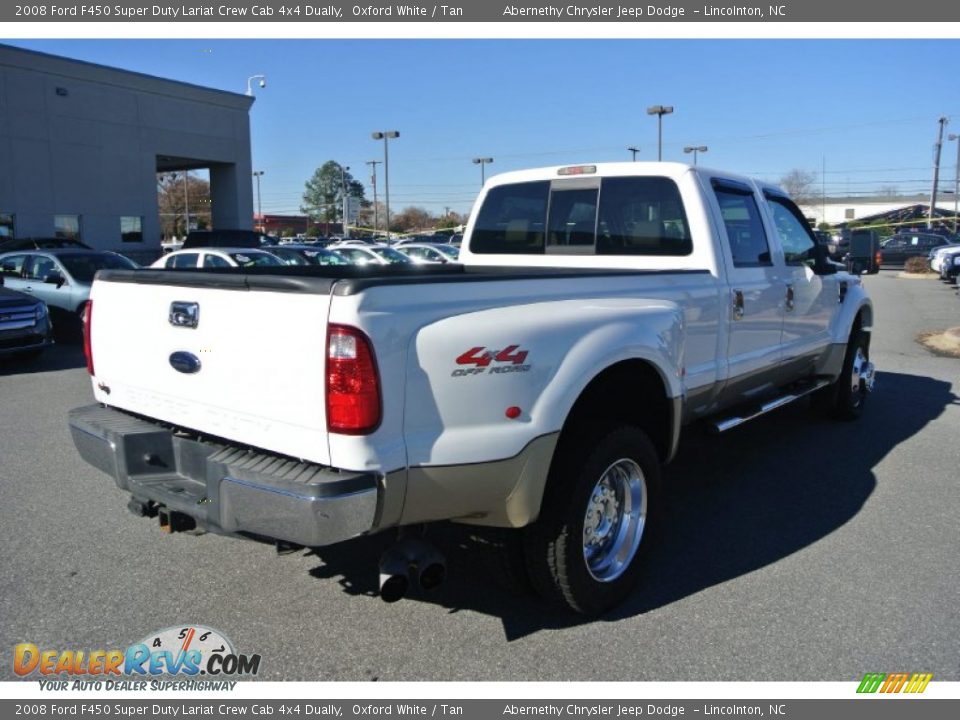 2008 Ford F450 Super Duty Lariat Crew Cab 4x4 Dually Oxford White / Tan Photo #5