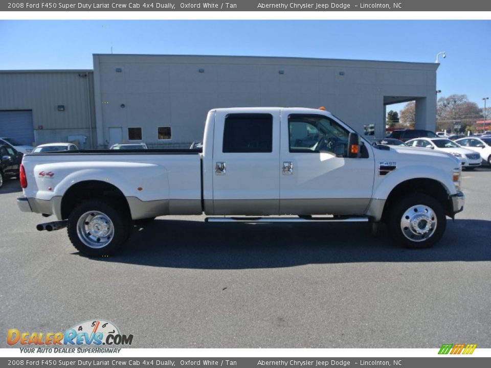 2008 Ford F450 Super Duty Lariat Crew Cab 4x4 Dually Oxford White / Tan Photo #7