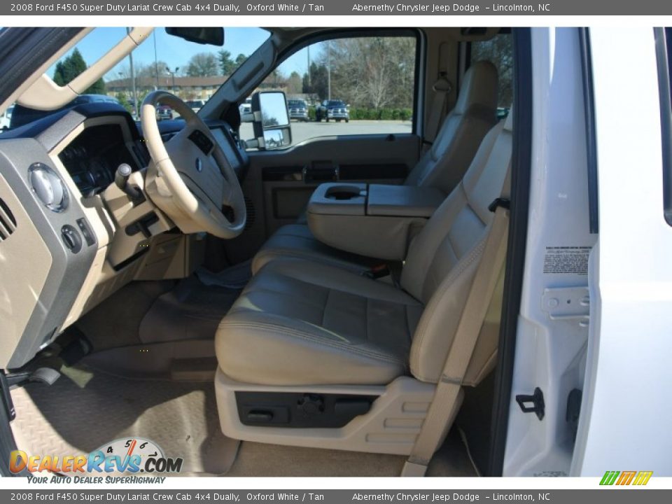 2008 Ford F450 Super Duty Lariat Crew Cab 4x4 Dually Oxford White / Tan Photo #9