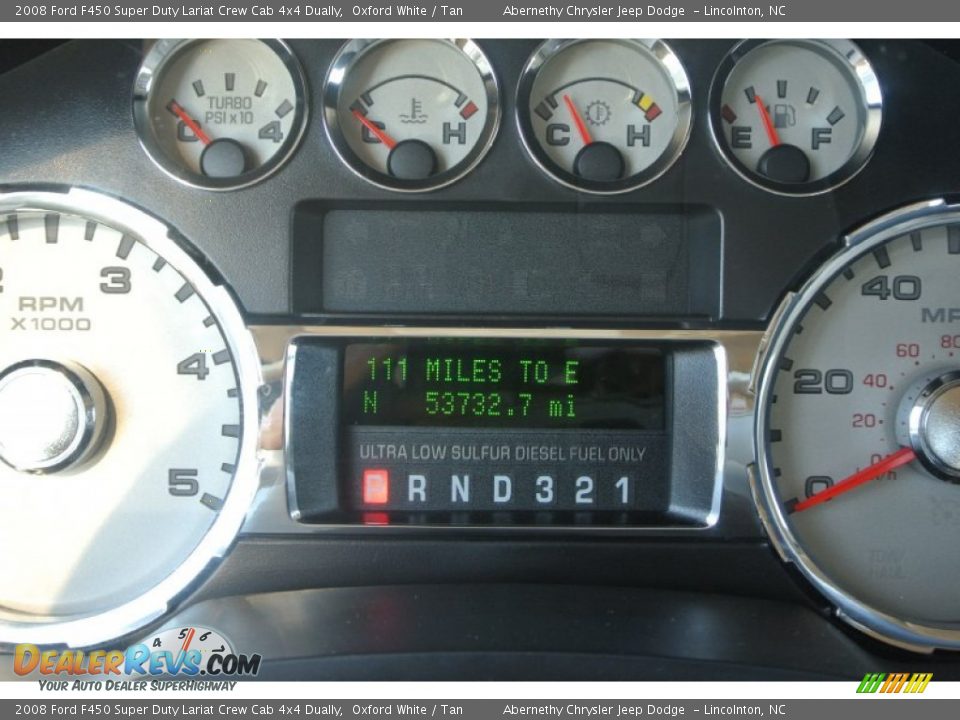 2008 Ford F450 Super Duty Lariat Crew Cab 4x4 Dually Oxford White / Tan Photo #14