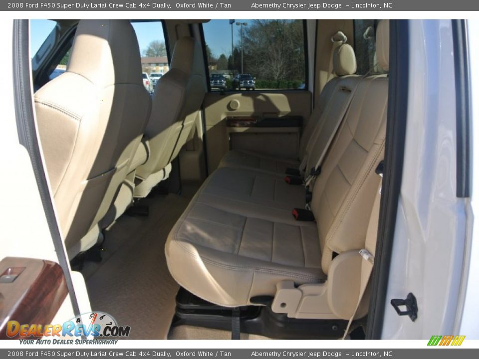 2008 Ford F450 Super Duty Lariat Crew Cab 4x4 Dually Oxford White / Tan Photo #17
