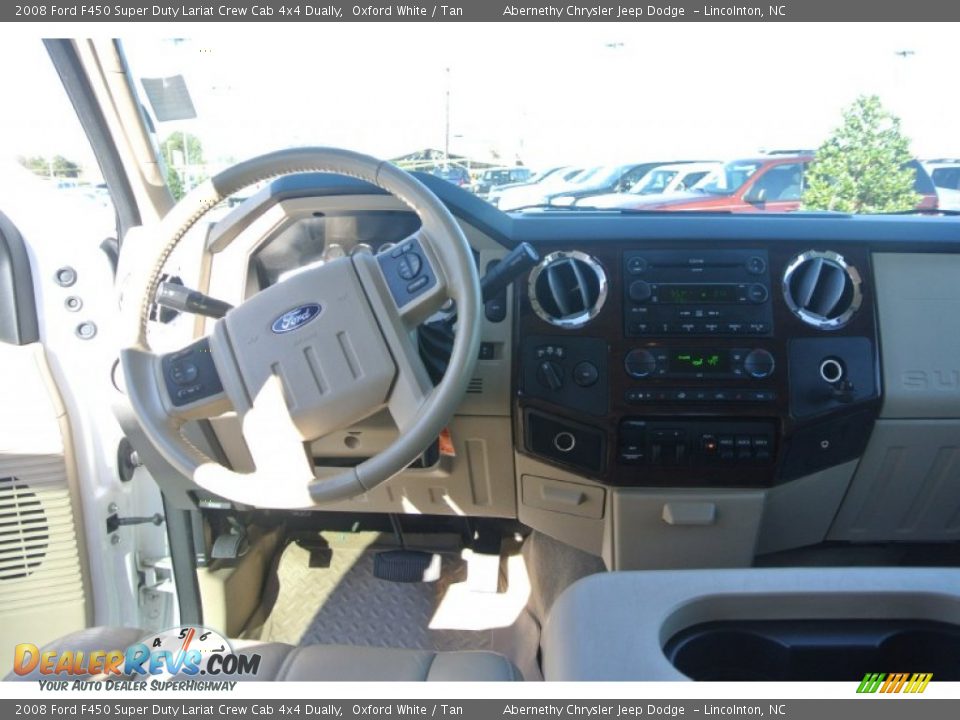 2008 Ford F450 Super Duty Lariat Crew Cab 4x4 Dually Oxford White / Tan Photo #18