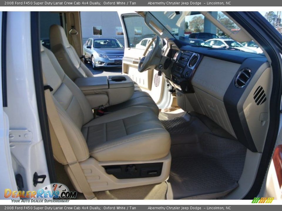 2008 Ford F450 Super Duty Lariat Crew Cab 4x4 Dually Oxford White / Tan Photo #20