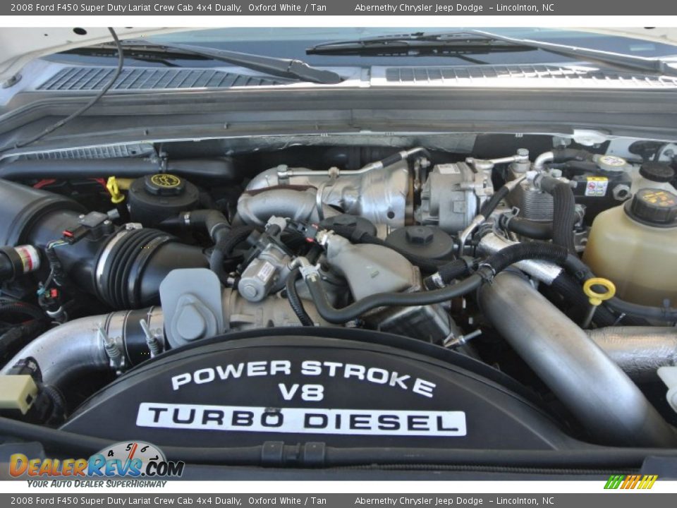 2008 Ford F450 Super Duty Lariat Crew Cab 4x4 Dually Oxford White / Tan Photo #23