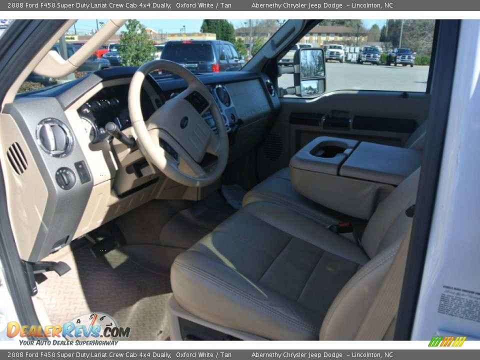 2008 Ford F450 Super Duty Lariat Crew Cab 4x4 Dually Oxford White / Tan Photo #24