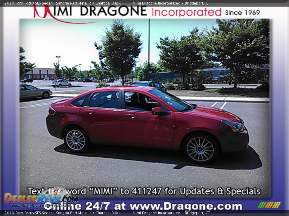 2010 Ford Focus SES Sedan Sangria Red Metallic / Charcoal Black Photo #7