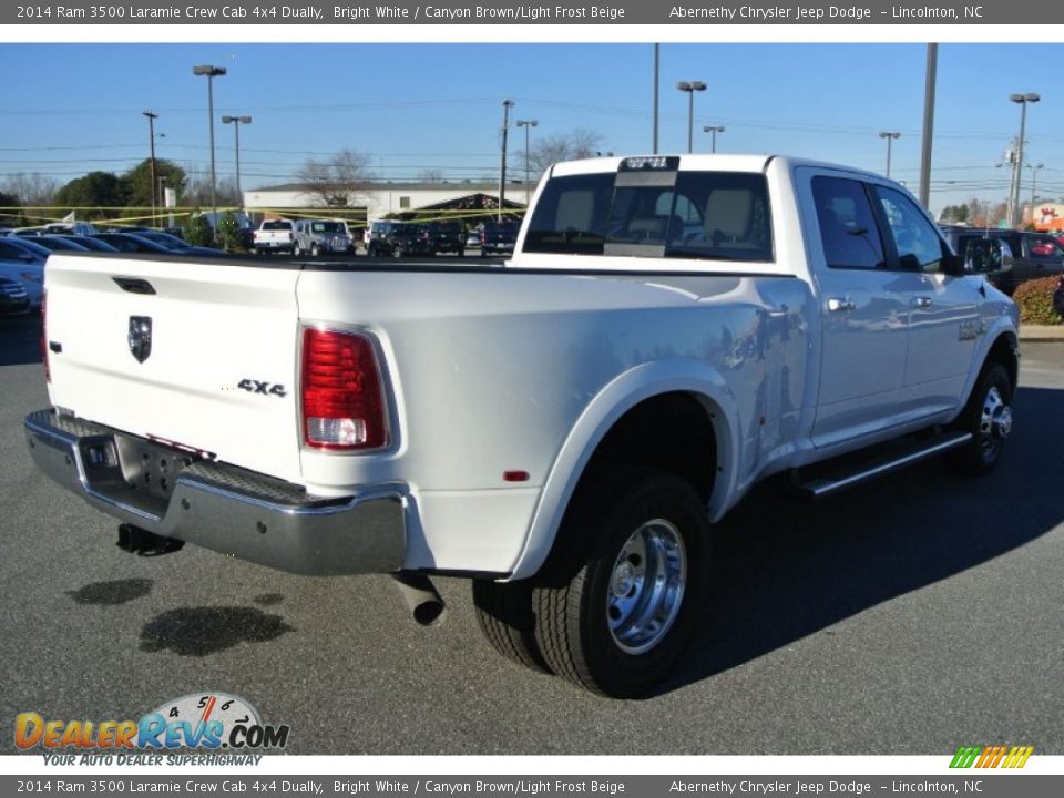 2014 Ram 3500 Laramie Crew Cab 4x4 Dually Bright White / Canyon Brown/Light Frost Beige Photo #5