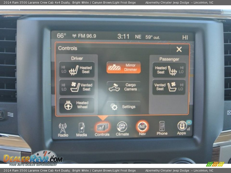 2014 Ram 3500 Laramie Crew Cab 4x4 Dually Bright White / Canyon Brown/Light Frost Beige Photo #13